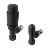 Eastbrook Biava Thermostatic Angled Radiator Valve and Lockshield - Matt Anthracite - 41.3024
