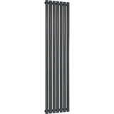 Aquarius Bathrooms Column Radiator Aquarius Athens Single Vertical Column Radiator in Anthracite 1800 x420mm