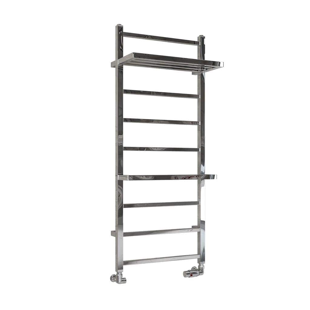 Eastbrook Designer Towel Radiator Eastbrook Launton Straight Vertical Heated Towel Rail in Chrome 1200 x 500 / Electric Only