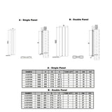 Reina Panel Radiator Reina Gio Aluminium Vertical Single Panel Central Heating Designer Radiator