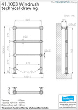 Eastbrook Traditional Towel Rail Eastbrook Windrush Straight Vertical Traditional Radiator
