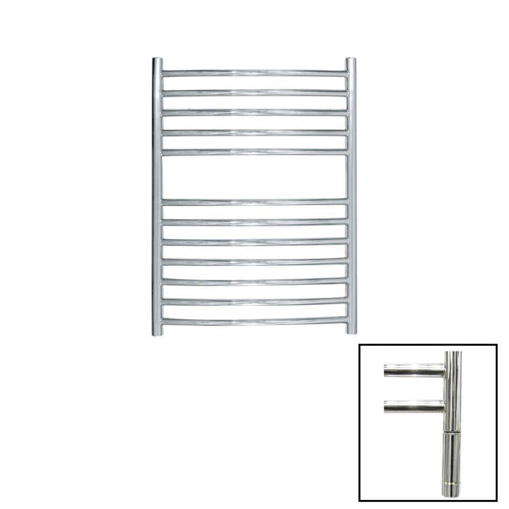 JIS Ladder Rail JIS Sussex Camber Vertical Stainless Steel Curved Heated Towel Rail 700 x 520mm / Electric Only with Cylindrical Adjustable Element / Polished Chrome