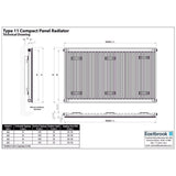 Aquarius Type 11 Compact Panel Radiator In Gloss White