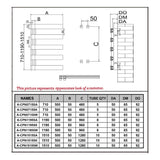 Reina Ladder Rail Reina Carpena Central Heating Aluminium Towel Rail