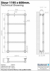 Eastbrook Traditional Towel Rail Eastbrook Stour Vertical Traditional Heated Towel Rail in Matt White