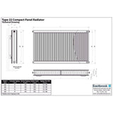 Aquarius Type 22 Compact Panel Radiator in Gloss White