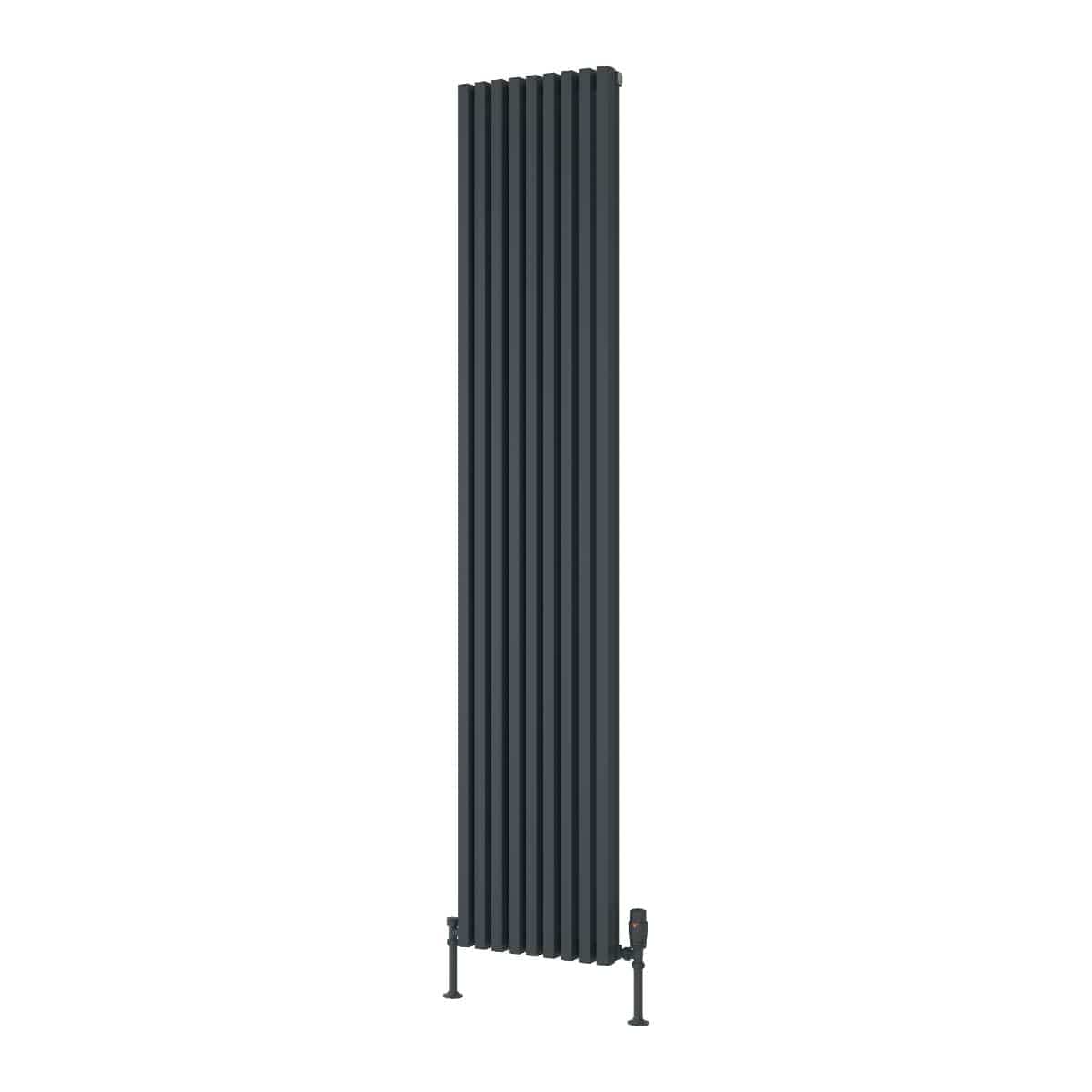 Reina Panel Radiator Reina Albano Central Heating Vertical Designer Radiator Anthracite / 1800 x 350mm