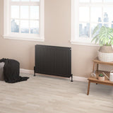 Aquarius Bathrooms Type 22 Aquarius Type 22 Compact Panel Radiator in Matt Black 600 x 800mm