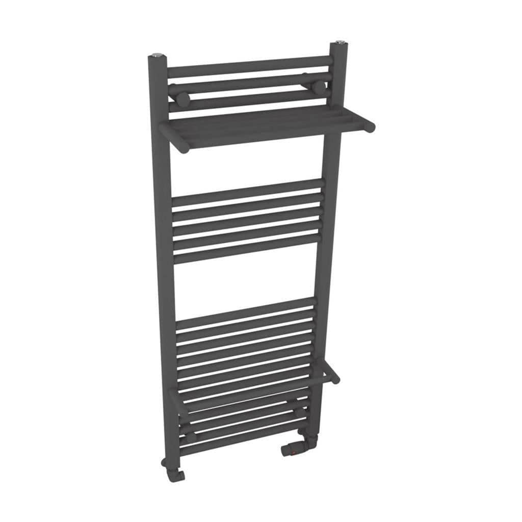 Eastbrook Ladder Rail Eastbrook Haddenham Straight Vertical Towel Rail in Matt Anthracite 1200 x 500 / Dual Fuel