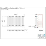 Eastbrook Column Radiator Eastbrook Rivassa Traditional 2 Column Radiator in Matt Black