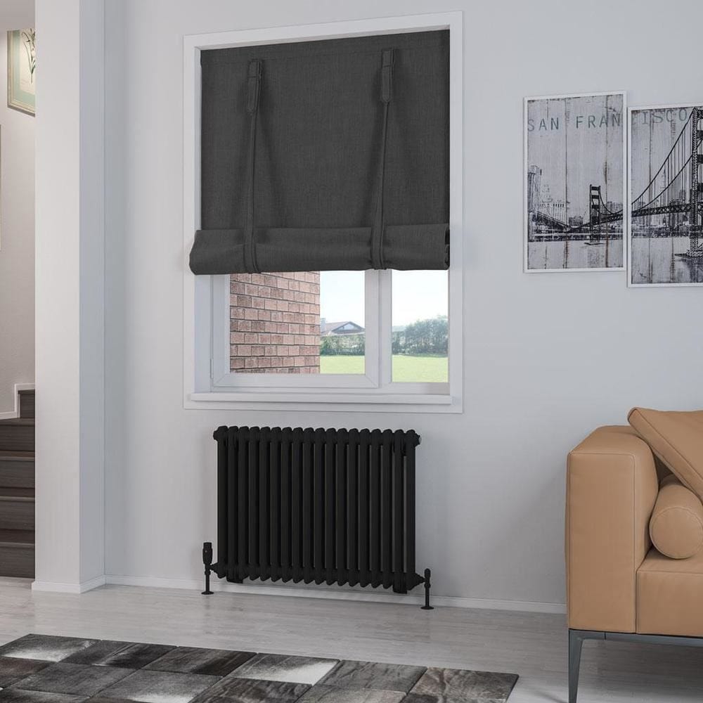 Eastbrook Column Radiator Eastbrook Rivassa Traditional 2 Column Radiator in Matt Black 600 x 833 / Central Heating