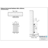 Eastbrook Column Radiators Eastbrook Rubano Straight Horizontal Traditional Column Radiator in Gloss White