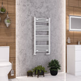 Eastbrook Wendover Curved Vertical Heated Towel Rail in White