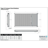 Aquarius Bathrooms Type 21 Aquarius Type 21 Compact Panel Radiator In Gloss White