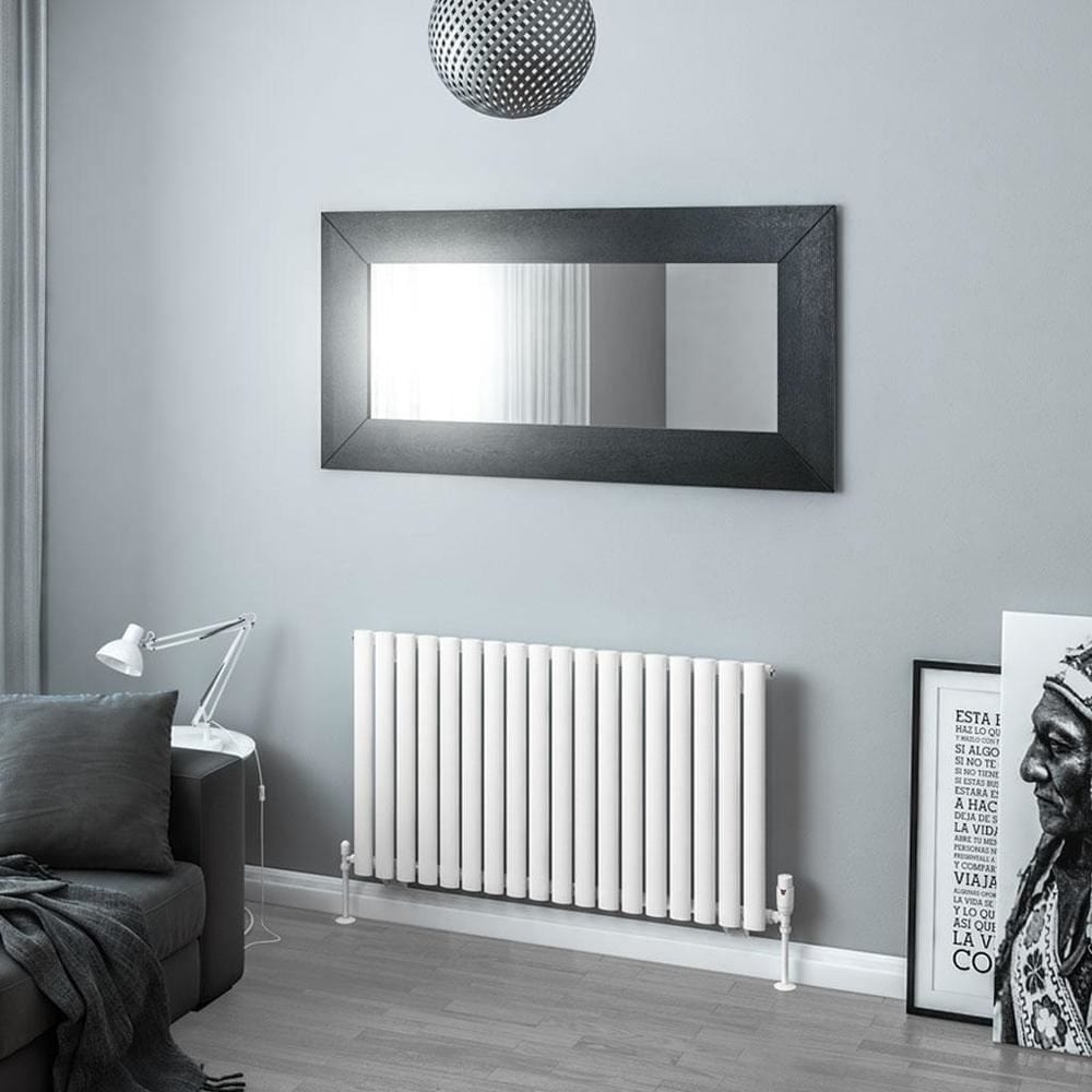Eastbrook Panel Radiator Eastbrook Tunstall Straight Horizontal Designer Radiator in Matt White 600 x 1061