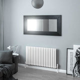 Eastbrook Panel Radiator Eastbrook Tunstall Straight Horizontal Designer Radiator in Matt White 600 x 1061