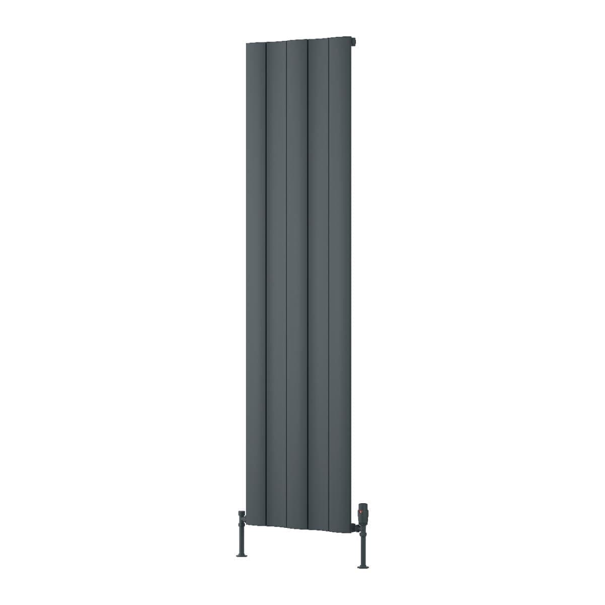 Reina Panel Radiator Reina Gio Aluminium Vertical Single Panel Central Heating Designer Radiator 1800 x 470mm / Anthracite
