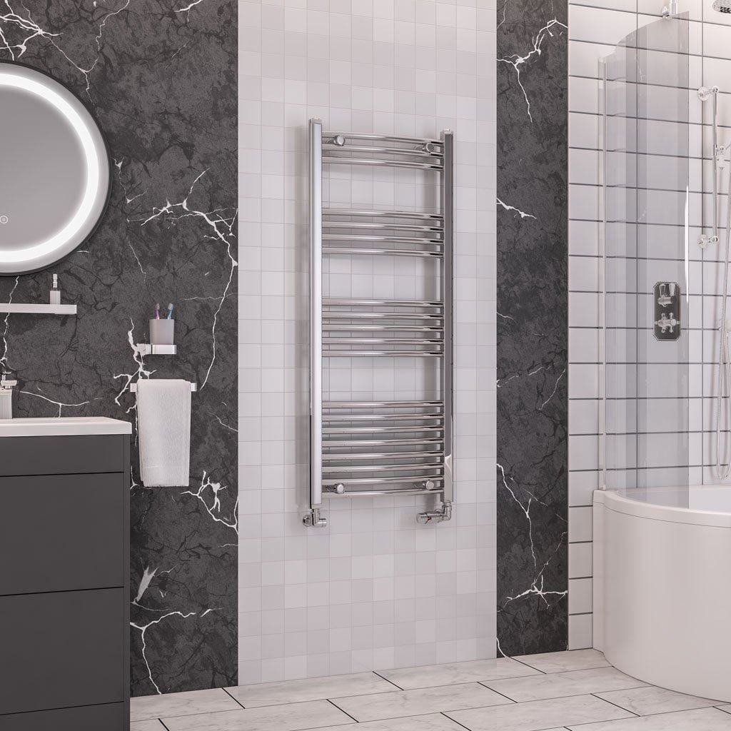 Eastbrook Wendover Curved Vertical Heated Towel Rail in White