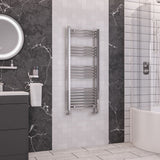 Eastbrook Wendover Curved Vertical Heated Towel Rail in White