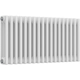 Aquarius Bathrooms Column Radiator Aquarius Foundry Horizontal 3 Column Radiator in White 400mm x 830mm