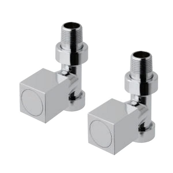 Eastbrook Straight Manual Radiator Valves Pair - Chrome - 41.3002