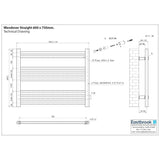 Eastbrook Ladder Rail Eastbrook Wendover Straight Heated Towel Rail in Chrome