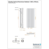 Eastbrook Panel Radiator Eastbrook Charlton Vertical Designer Radiator in Matt White