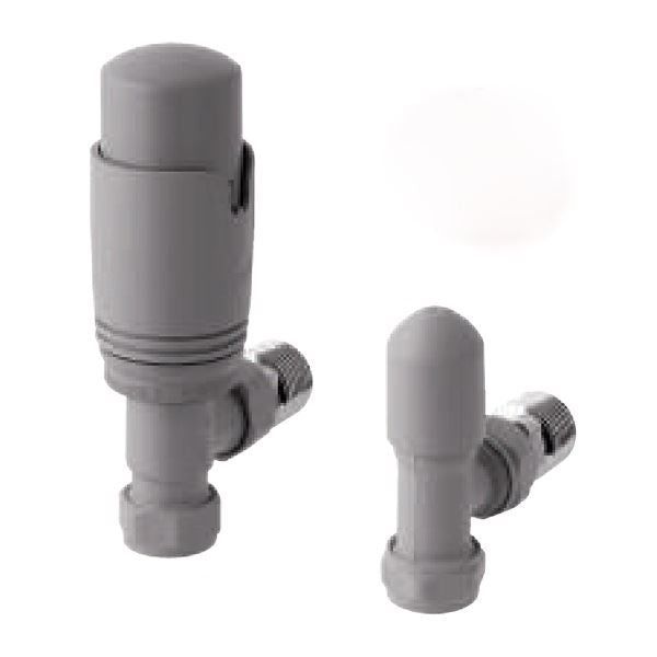 Eastbrook Biava Thermostatic Angled Radiator Valve and Lockshield - Matt Grey - 41.3027