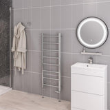 Eastbrook Ladder Rail Eastbrook Tuscan Round Heated Towel Rail in Chrome 1200 x 450 / Central Heating