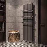 Eastbrook Panel Radiator Eastbrook Rosano Straight Vertical Aluminium Radiator in Matt Anthracite 1800 x 565mm / Dual Fuel
