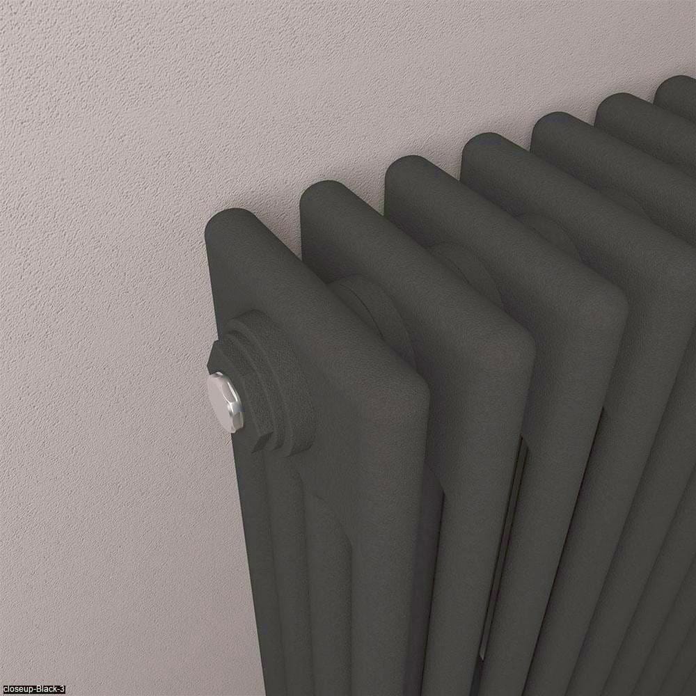 Eastbrook Column Radiator Eastbrook Rivassa Traditional 4 Column Radiator in Matt Black