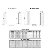 Reina Panel Radiator Reina Gio Aluminium Vertical Double Panel Central Heating Designer Radiator