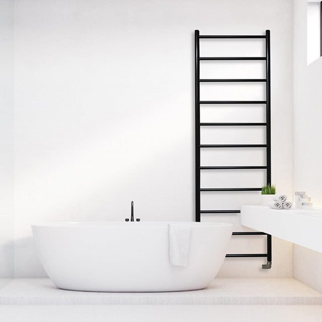JIS Ladder Rail JIS Sussex Ardingly Vertical Stainless Steel Heated Towel Rail Central Heating / Black