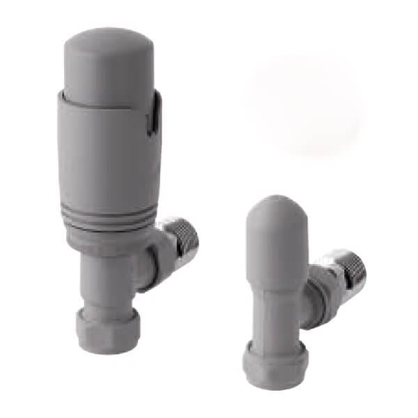 Eastbrook Biava Thermostatic Angled Radiator Valve and Lockshield - Matt Grey - 41.3027