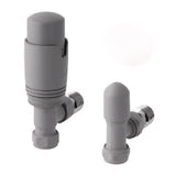 Eastbrook Biava Thermostatic Angled Radiator Valve and Lockshield - Matt Grey - 41.3027