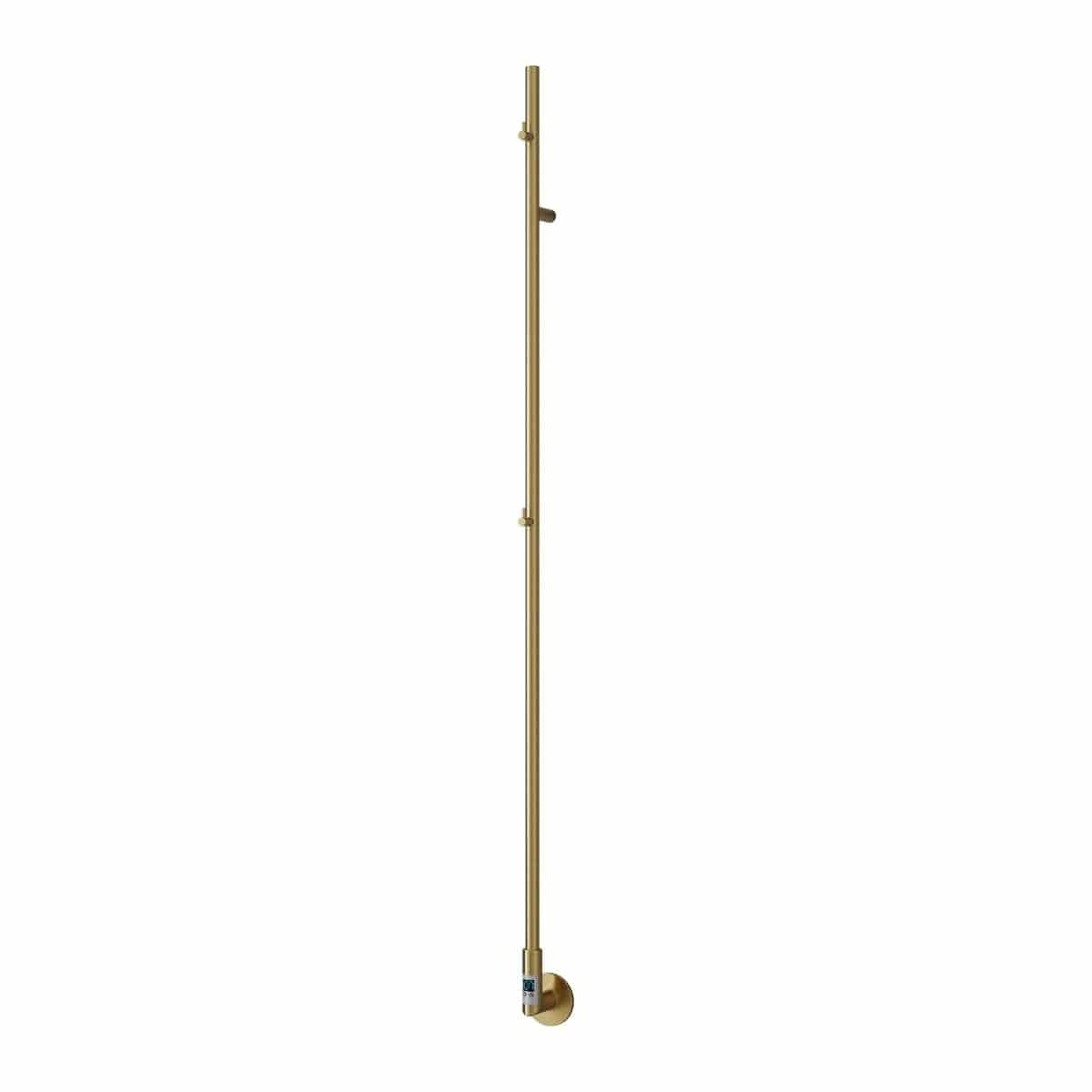 Reina Designer Towel Radiator Reina Ines Dry Electric Designer Towel Pole with Digital Timers - 1500 x 22mm Brushed Brass