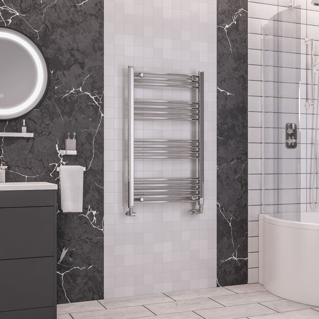 Eastbrook Wendover Curved Vertical Heated Towel Rail in White