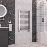Eastbrook Wendover Curved Vertical Heated Towel Rail in White