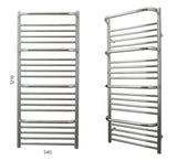 JIS Designer Towel Radiator JIS Sussex Findon Vertical Stainless Steel Designer Heated Towel Rail Electric Only / Polished Chrome