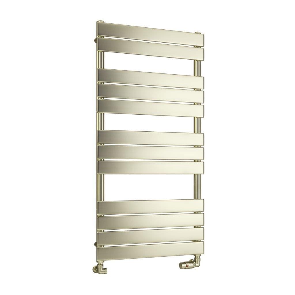 Eastbrook Designer Towel Radiator Eastbrook Staverton Tube On Tube Straight Radiator in Brushed Brass 1200 x 600 / Central Heating