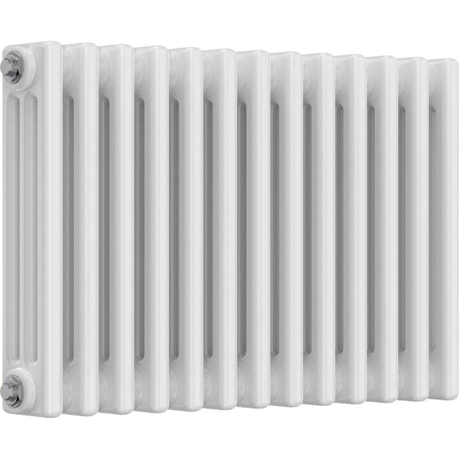 Aquarius Bathrooms Column Radiator Aquarius Foundry Horizontal 3 Column Radiator in White 400mm x 605mm