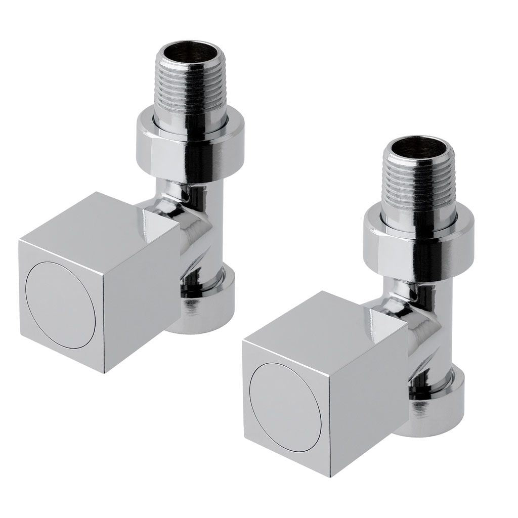 Eastbrook Straight Manual Radiator Valves Pair - Chrome - 41.3002