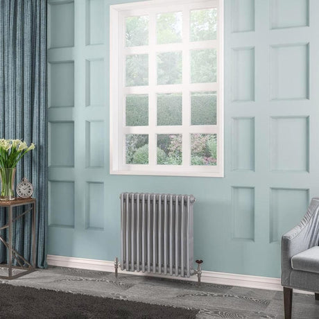 Eastbrook Column Radiator Eastbrook Rivassa Traditional 3 Column Radiator in Chrome Effect 600 x 608 / Dual Fuel