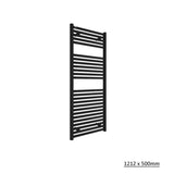 Tissino Ladder Rails Tissino Hugo2 Designer Towel Radiator in Matt Black 1212 x 500 / Central Heating