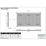 Aquarius Type 11 Compact Panel Radiator In Gloss White