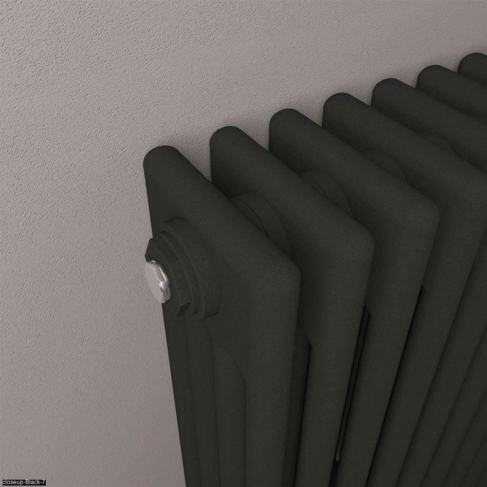 Eastbrook Column Radiator Eastbrook Rivassa Traditional 4 Column Radiator in Matt Black