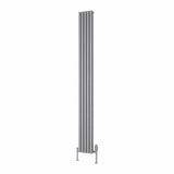 Reina Panel Radiator Reina Albano Central Heating Vertical Designer Radiator Silver / 1800 x 190mm