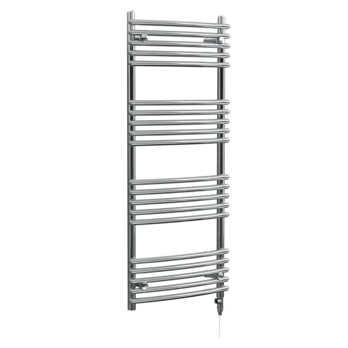Vogue Designer Towel Radiator Vogue Melody Curved Designer Towel Radiator - 1186 x 500mm - Dual Fuel in Chrome