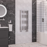 Totally Rads Ladder Rails Eastbrook Wendover Curved Vertical Heated Towel Rail in White 1000 x 400 / Electric Only