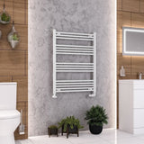 Eastbrook Ladder Rail Eastbrook Wendover Straight Vertical Heated Towel Rail in White 1000 x 750 / Central Heating